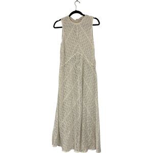 Zara Womens Midi Dress Medium M Ecru Floral Embroidered Eyelet 8584/273 NWT